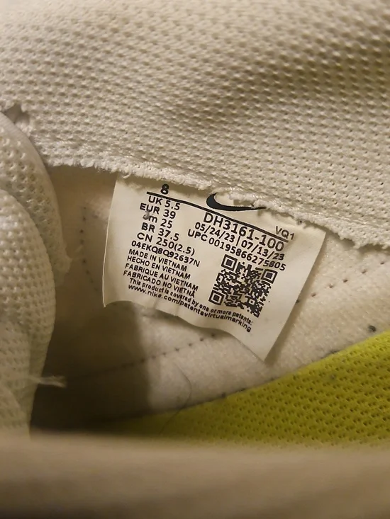 Nike White Low-Top Sneakers with Black Swoosh and Gold Trim - Picture 3 of 4